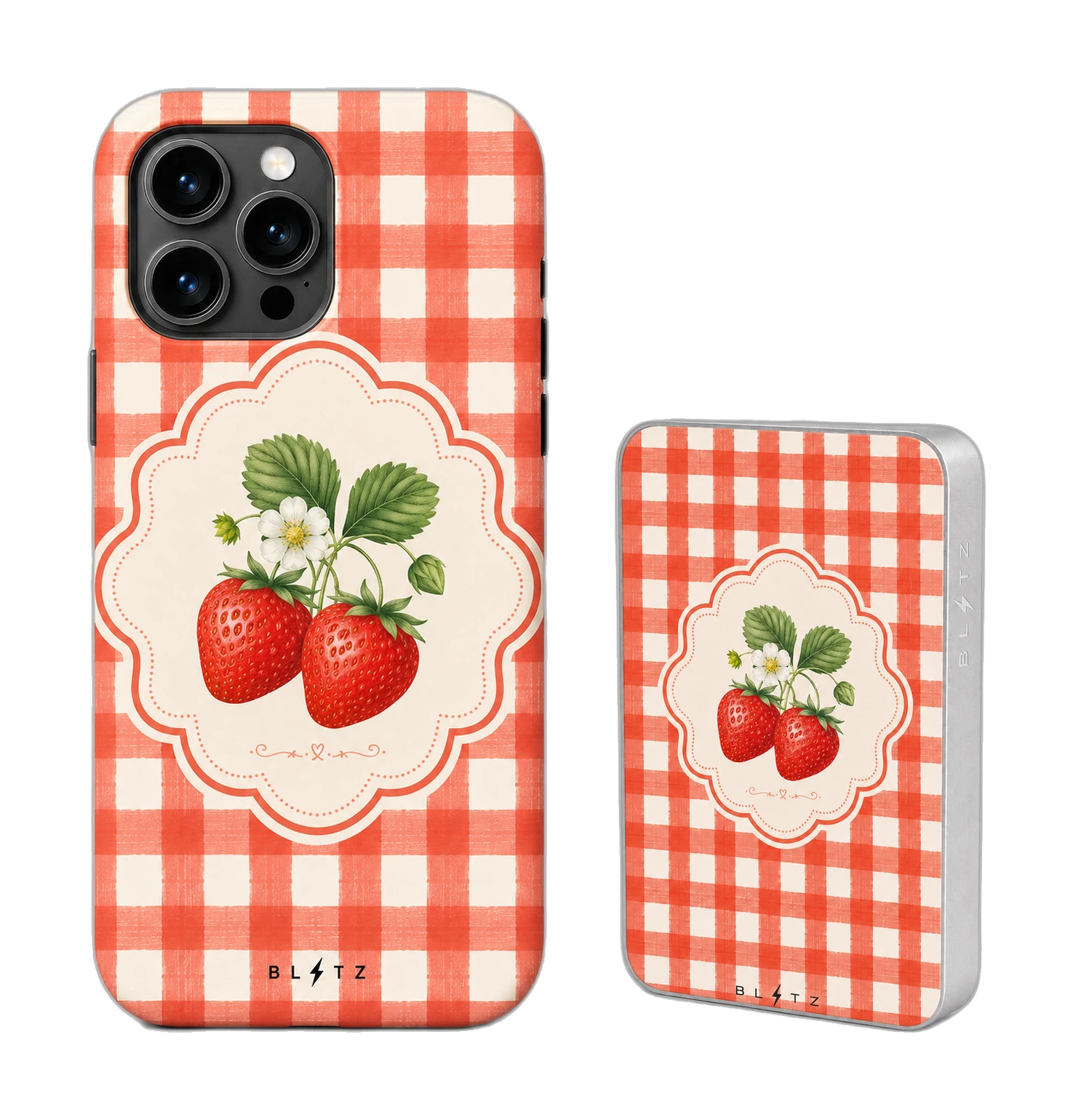 Pack Fresa Cuadros – Carcasa y Powerbank magnético