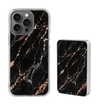 Pack Mármol Noir – Carcasa y Powerbank magnético